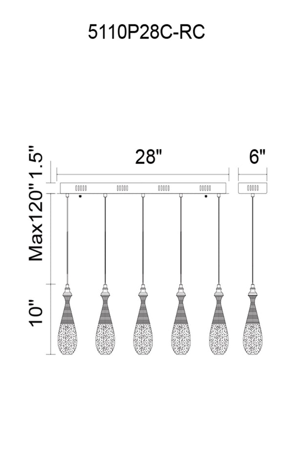 LED Multi Point Pendant with Chrome finish - Neoluxe Lighting