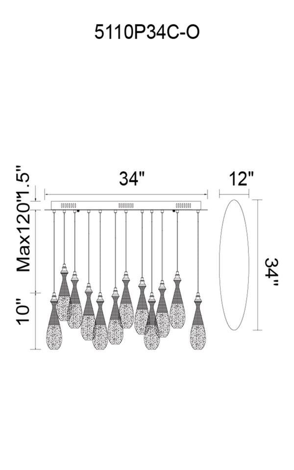 LED Multi Point Pendant with Chrome finish - Neoluxe Lighting