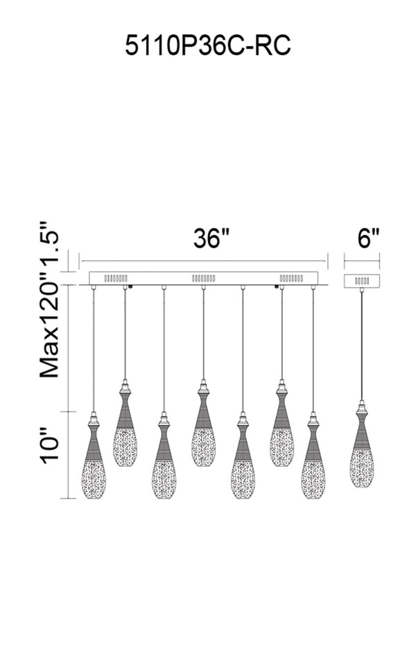 LED Multi Point Pendant with Chrome finish - Neoluxe Lighting