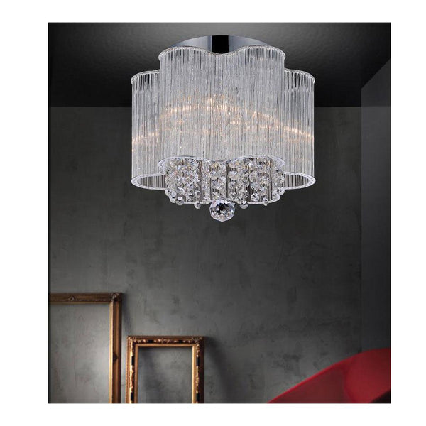 3 Light Drum Shade Flush Mount with Chrome finish - Neoluxe Lighting