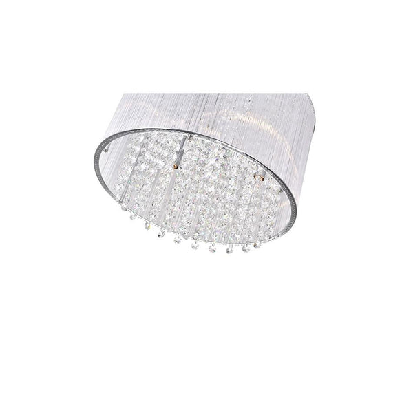 6 Light Drum Shade Flush Mount with Chrome finish - Neoluxe Lighting