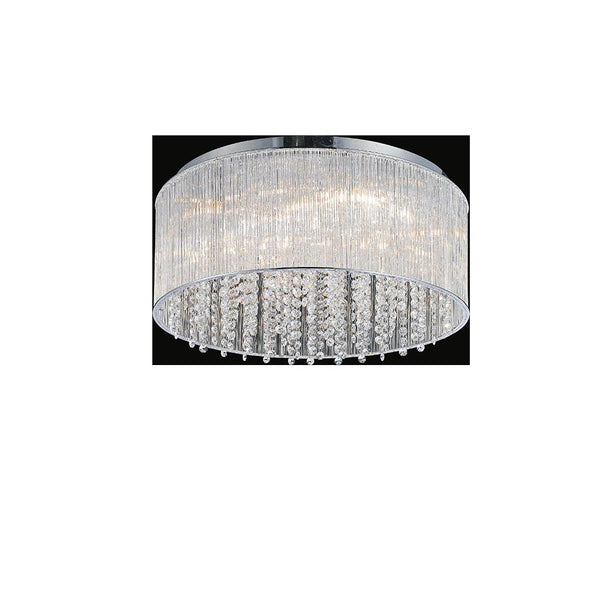 9 Light Drum Shade Flush Mount with Chrome finish - Neoluxe Lighting