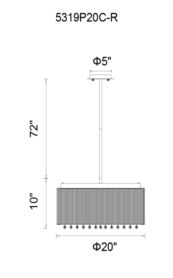 9 Light Drum Shade Chandelier with Chrome finish - Neoluxe Lighting
