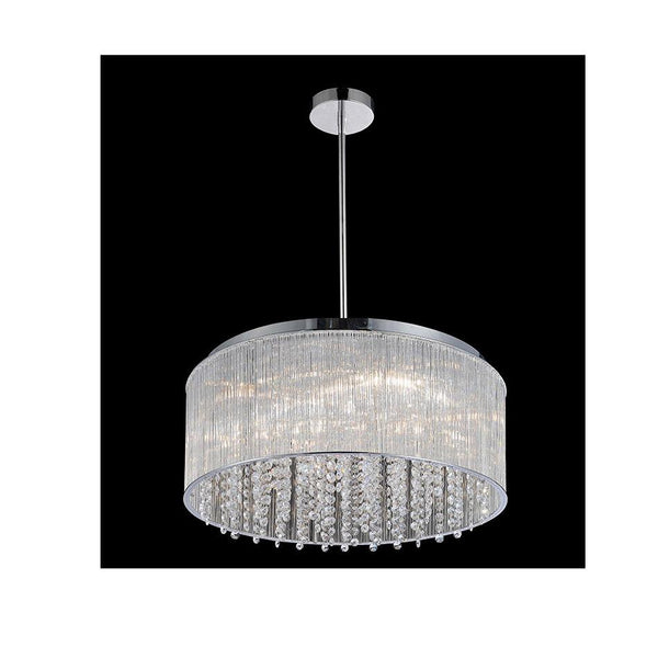 9 Light Drum Shade Chandelier with Chrome finish - Neoluxe Lighting