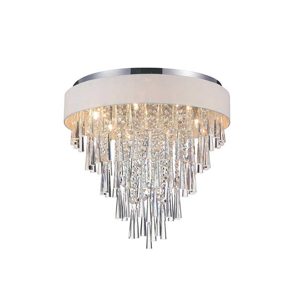 8 Light Drum Shade Flush Mount with Chrome finish - Neoluxe Lighting