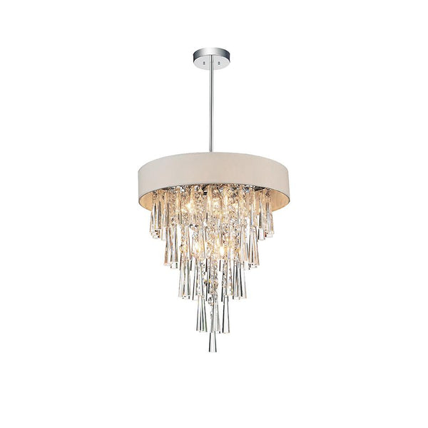 6 Light Drum Shade Chandelier with Chrome finish - Neoluxe Lighting