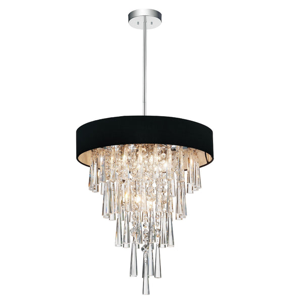 6 Light Drum Shade Chandelier with Chrome finish - Neoluxe Lighting