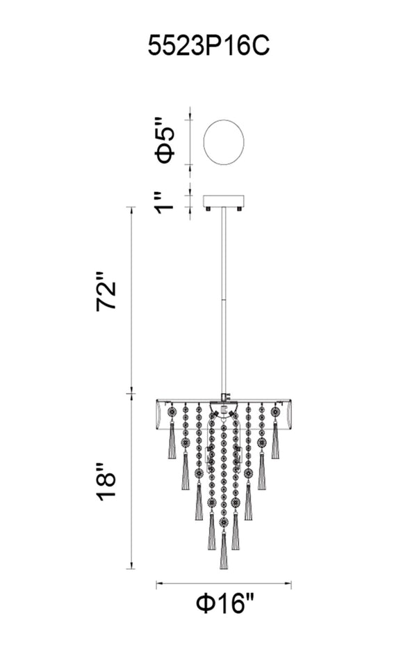 6 Light Drum Shade Chandelier with Chrome finish - Neoluxe Lighting