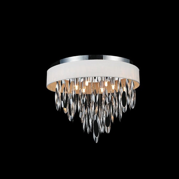 6 Light Drum Shade Flush Mount with Chrome finish - Neoluxe Lighting