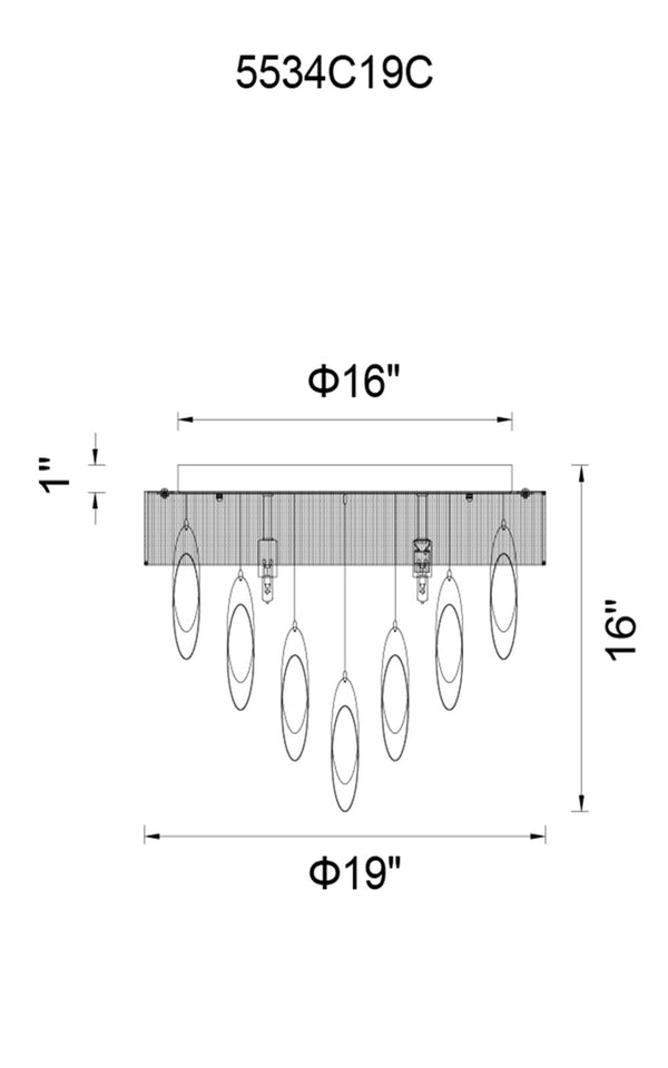6 Light Drum Shade Flush Mount with Chrome finish - Neoluxe Lighting