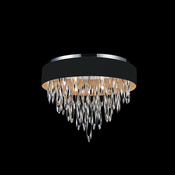 9 Light Drum Shade Flush Mount with Chrome finish - Neoluxe Lighting