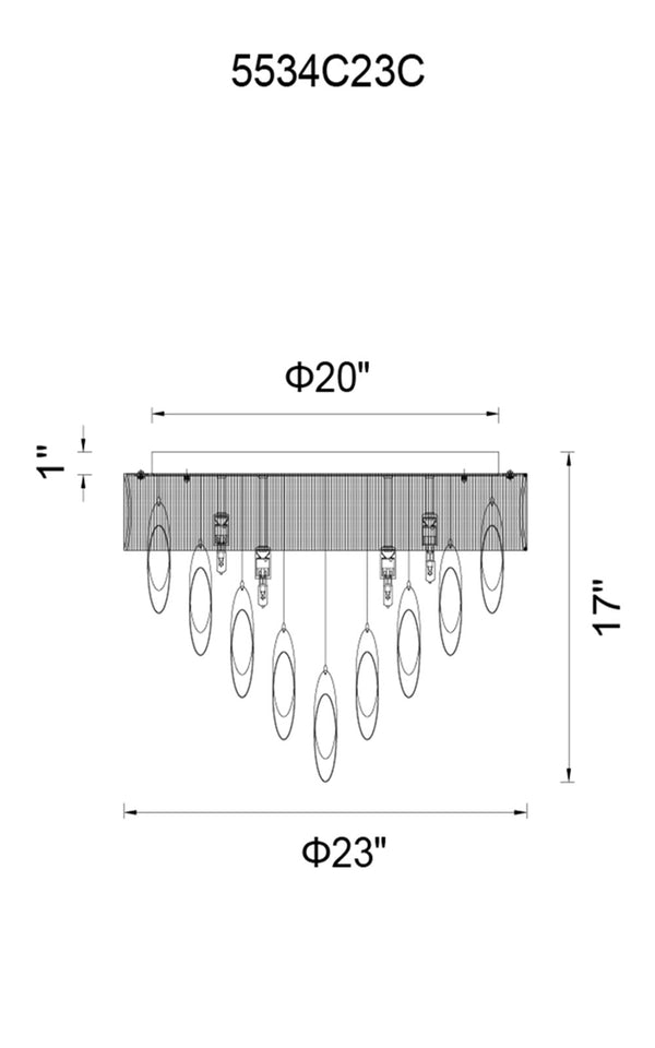 9 Light Drum Shade Flush Mount with Chrome finish - Neoluxe Lighting