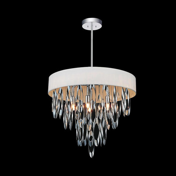 6 Light Drum Shade Chandelier with Chrome finish - Neoluxe Lighting