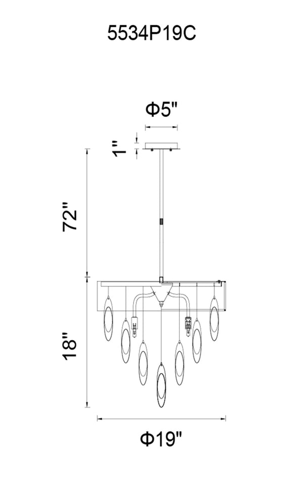 6 Light Drum Shade Chandelier with Chrome finish - Neoluxe Lighting