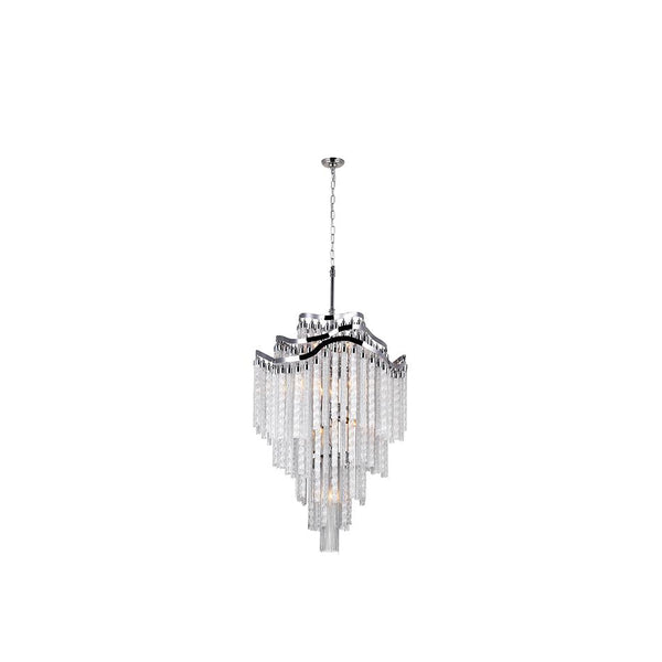 14 Light Down Chandelier with Chrome finish - Neoluxe Lighting