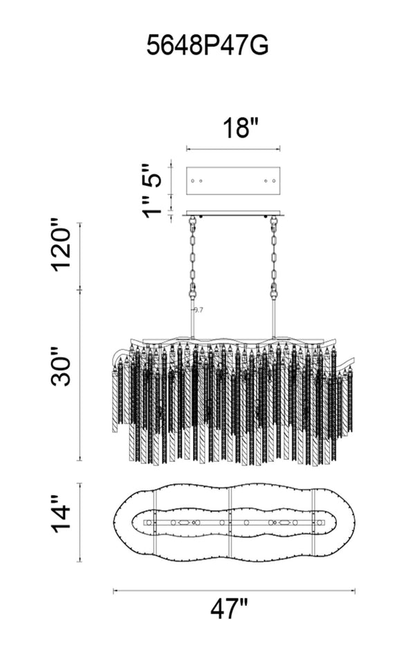 12 Light Down Chandelier with Chrome finish - Neoluxe Lighting