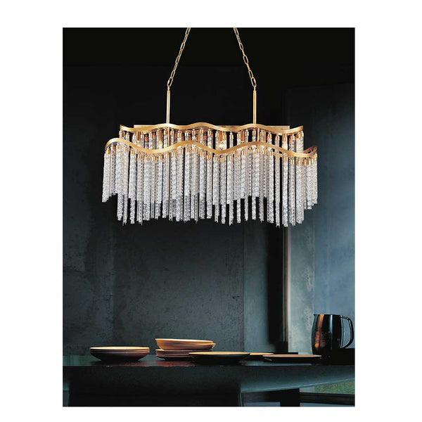 12 Light Down Chandelier with Gold finish - Neoluxe Lighting