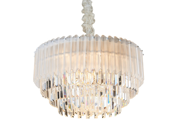 "Rana" White Body Frosted Crystal 20" Chandelier