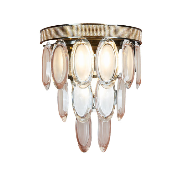 "Tenar" 3 Light Chrome Wall Sconce With Frosted Crystals