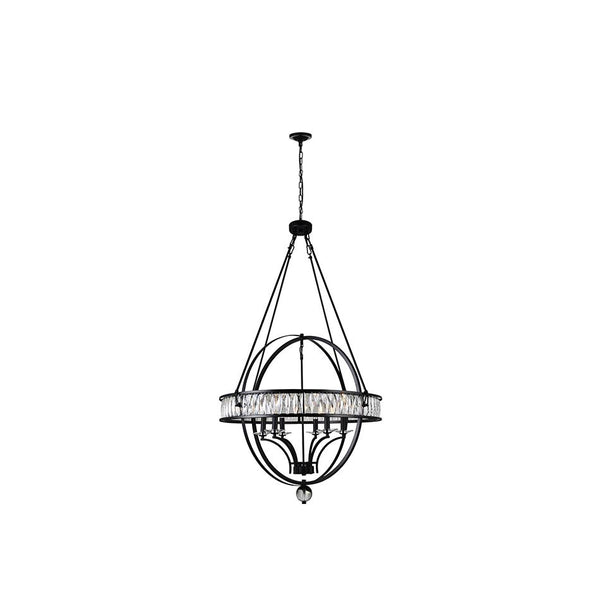 6 Light  Chandelier with Black finish - Neoluxe Lighting