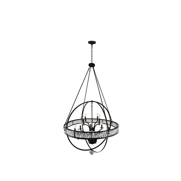 12 Light  Chandelier with Black finish - Neoluxe Lighting