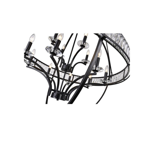 12 Light  Chandelier with Black finish - Neoluxe Lighting