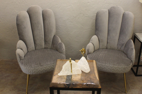Single Seater Grey Velvet Sofa - Neoluxe Lighting
