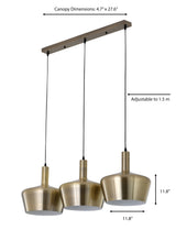 "Kertno" 3-Light Antique Bronze Pendant