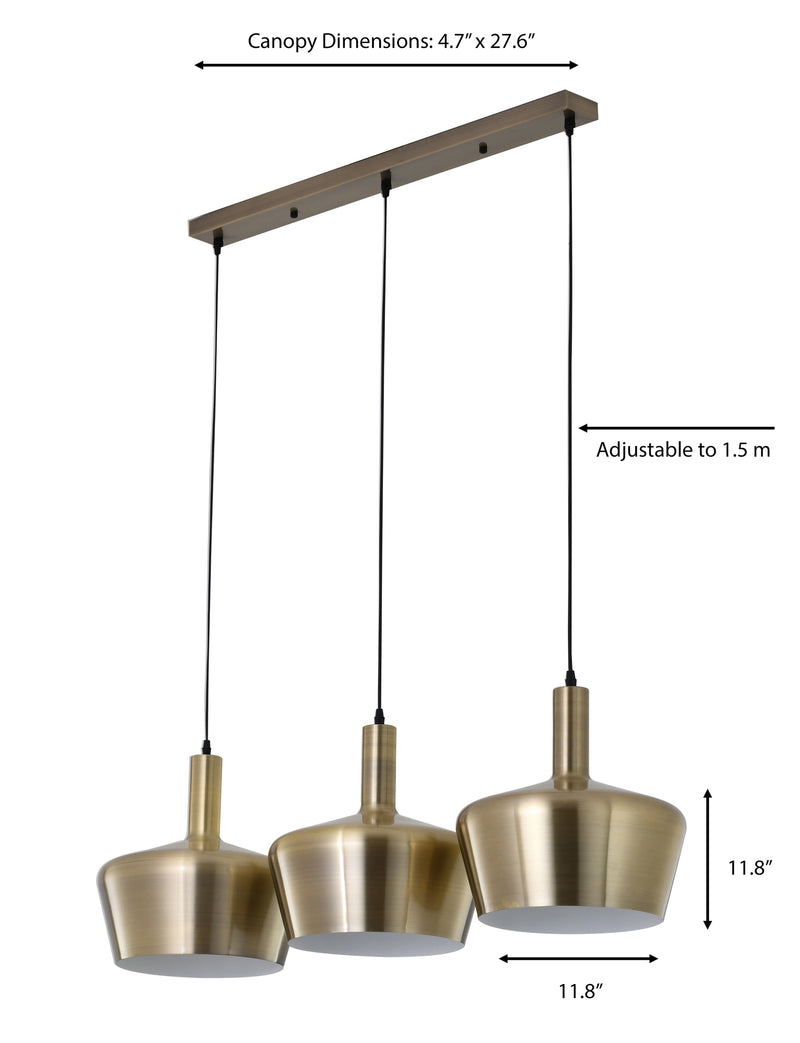 "Kertno" 3-Light Antique Bronze Pendant