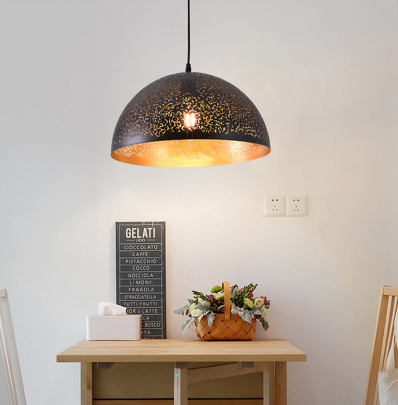 "Parsy" 1-Light Black and Gold Wide Pendant ( A3 & B2 )