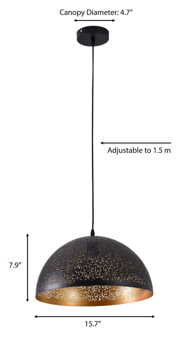 "Parsy" 1-Light Black and Gold Wide Pendant ( A3 & B2 )
