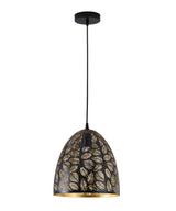 "Parsy" 1-Light Black and Gold Oval Pendant ( B2 )