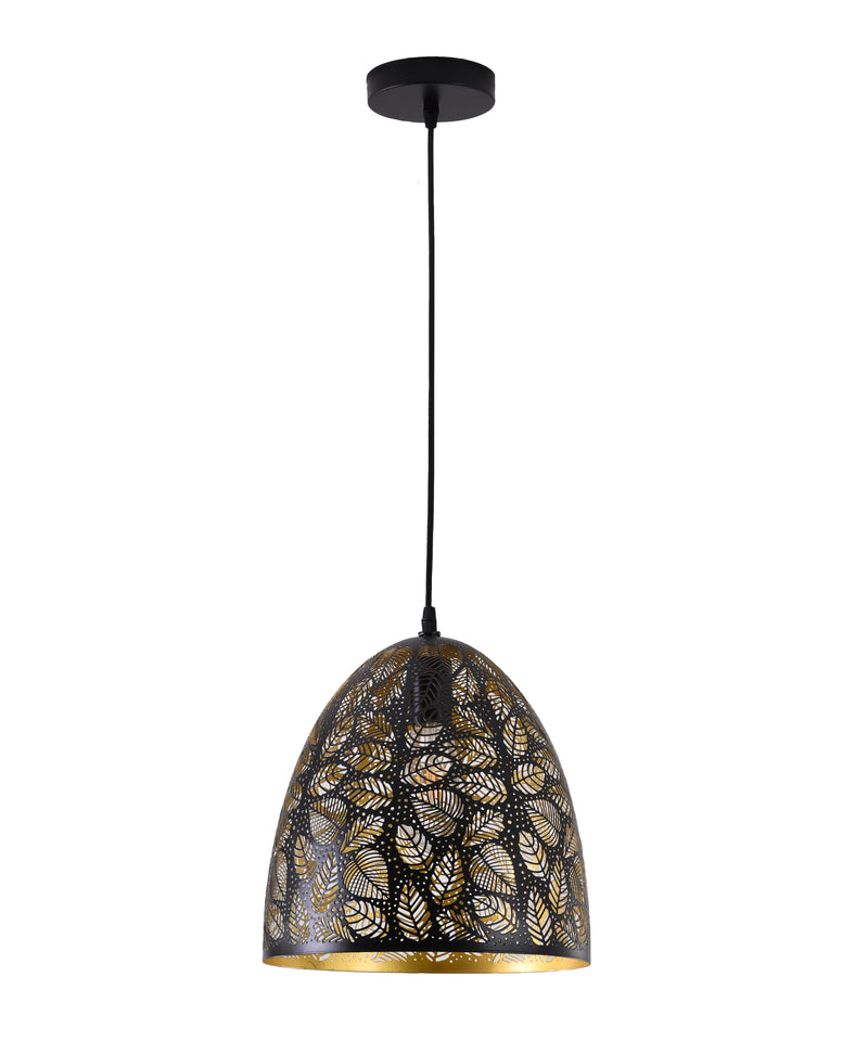 "Parsy" 1-Light Black and Gold Oval Pendant ( B2 )