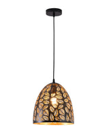 "Parsy" 1-Light Black and Gold Oval Pendant ( B2 )