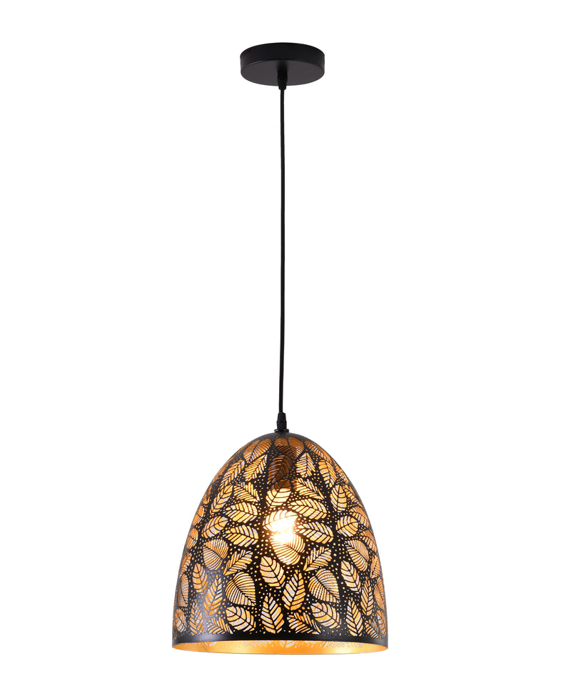 "Parsy" 1-Light Black and Gold Oval Pendant ( B2 )