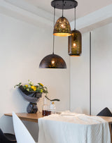 "Parsy" 3-Light Black and Gold Flat Pendant ( B2 )