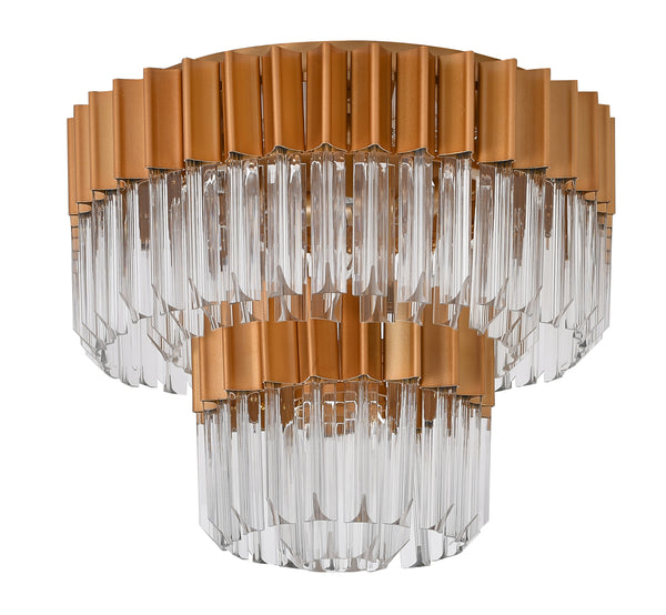 "Kort" 7-Light Brass with Clear Crystal Chandelier