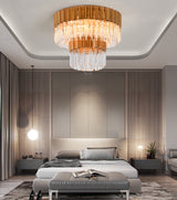 "Kort" 7-Light Brass with Clear Crystal Chandelier