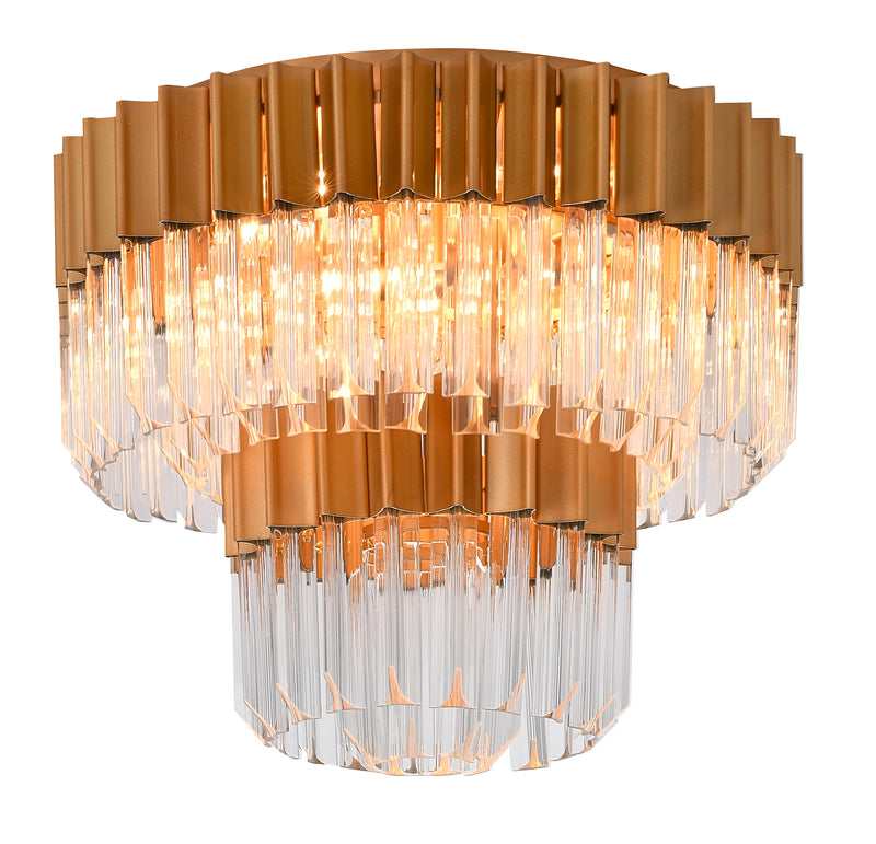 "Kort" 7-Light Brass with Clear Crystal Chandelier