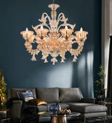 Murano "Carpe" 8-Light Cream Chandelier