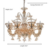 Murano "Carpe" 8-Light Cream Chandelier