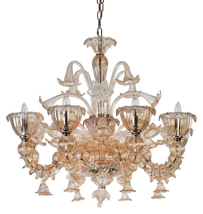 Murano "Carpe" 8-Light Cream Chandelier