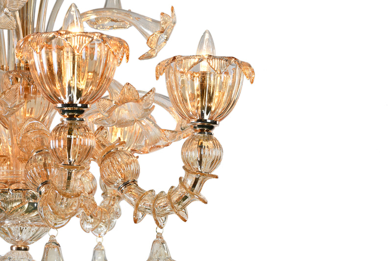 Murano "Carpe" 6-Light Cream Chandelier