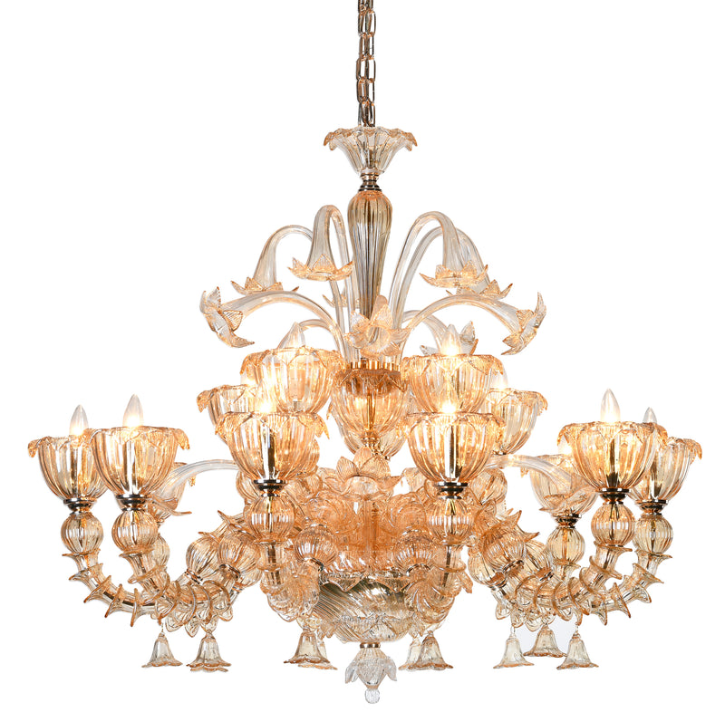 Murano "Carpe" 15-Light Cream Chandelier