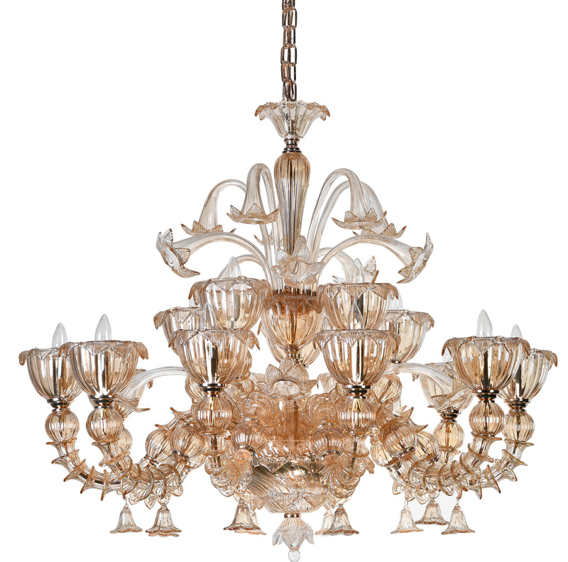 Murano "Carpe" 15-Light Cream Chandelier