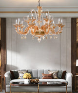 Murano "Alma" 15-Light Gold Chandelier