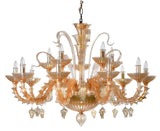 Murano "Alma" 15-Light Gold Chandelier