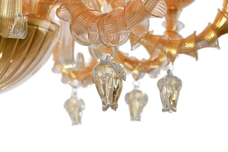 Murano "Alma" 15-Light Gold Chandelier