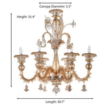 Murano "Cogito" 6-Light Cream Chandelier