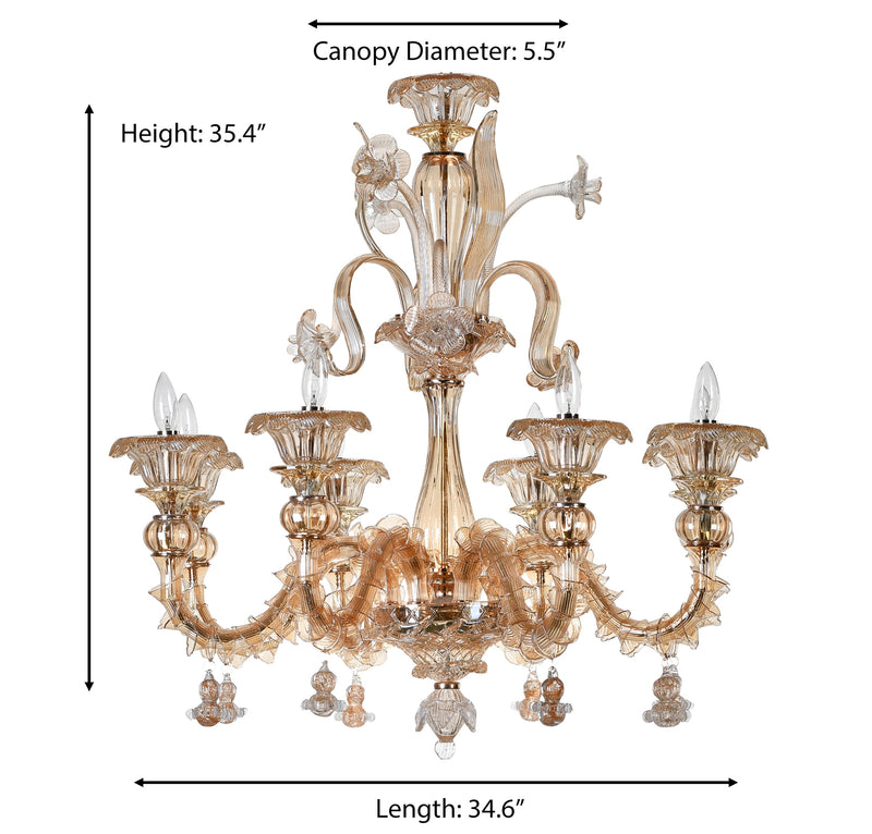 Murano "Cogito" 8-Light Cream Chandelier